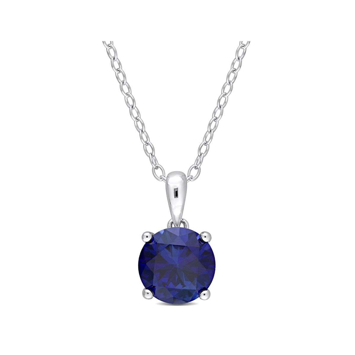 2.40 Carat (ctw) Lab-Created Blue Sapphire Solitaire Necklace product image