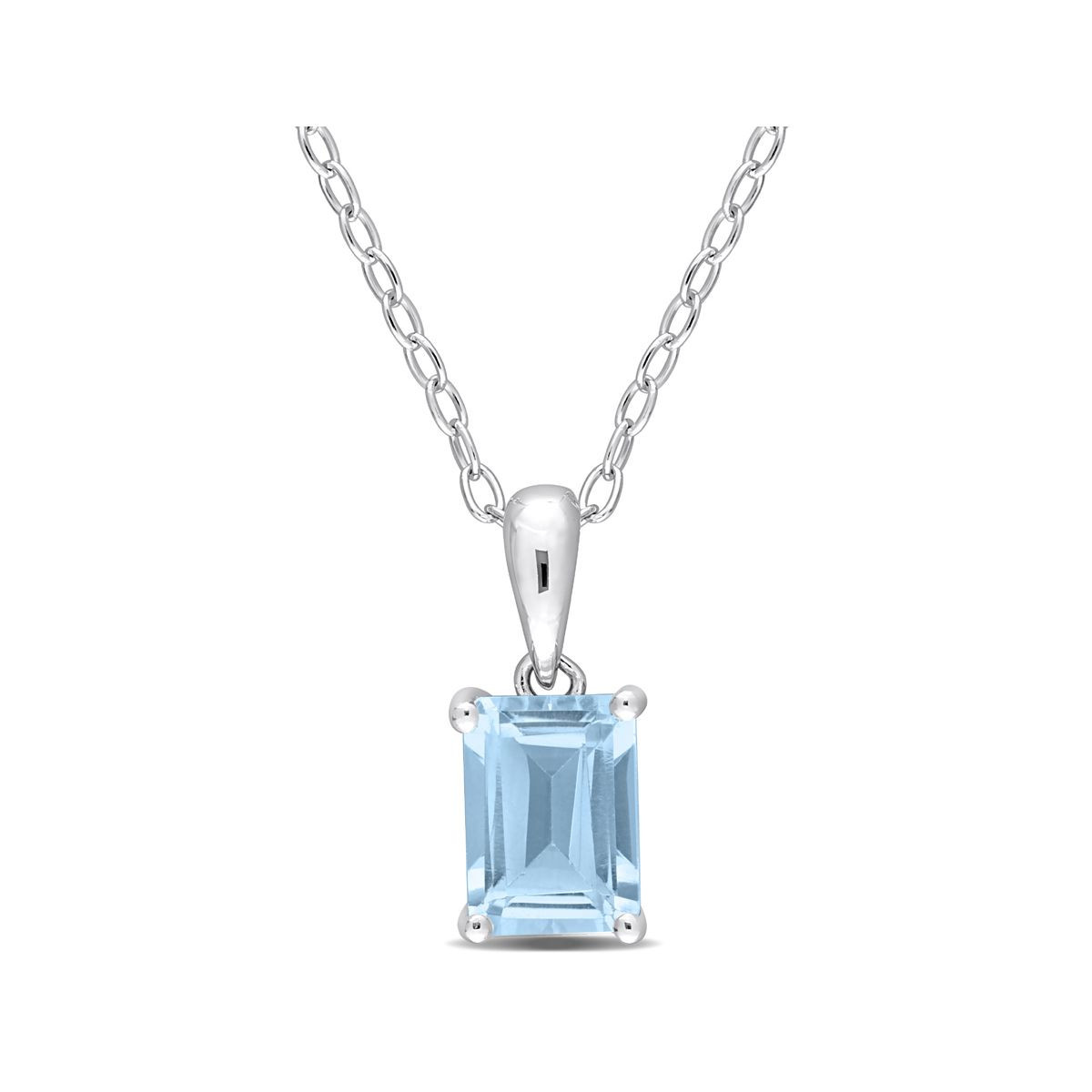 1.20 Carat (ctw) Blue Topaz Emerald-Cut Pendant Necklace product image