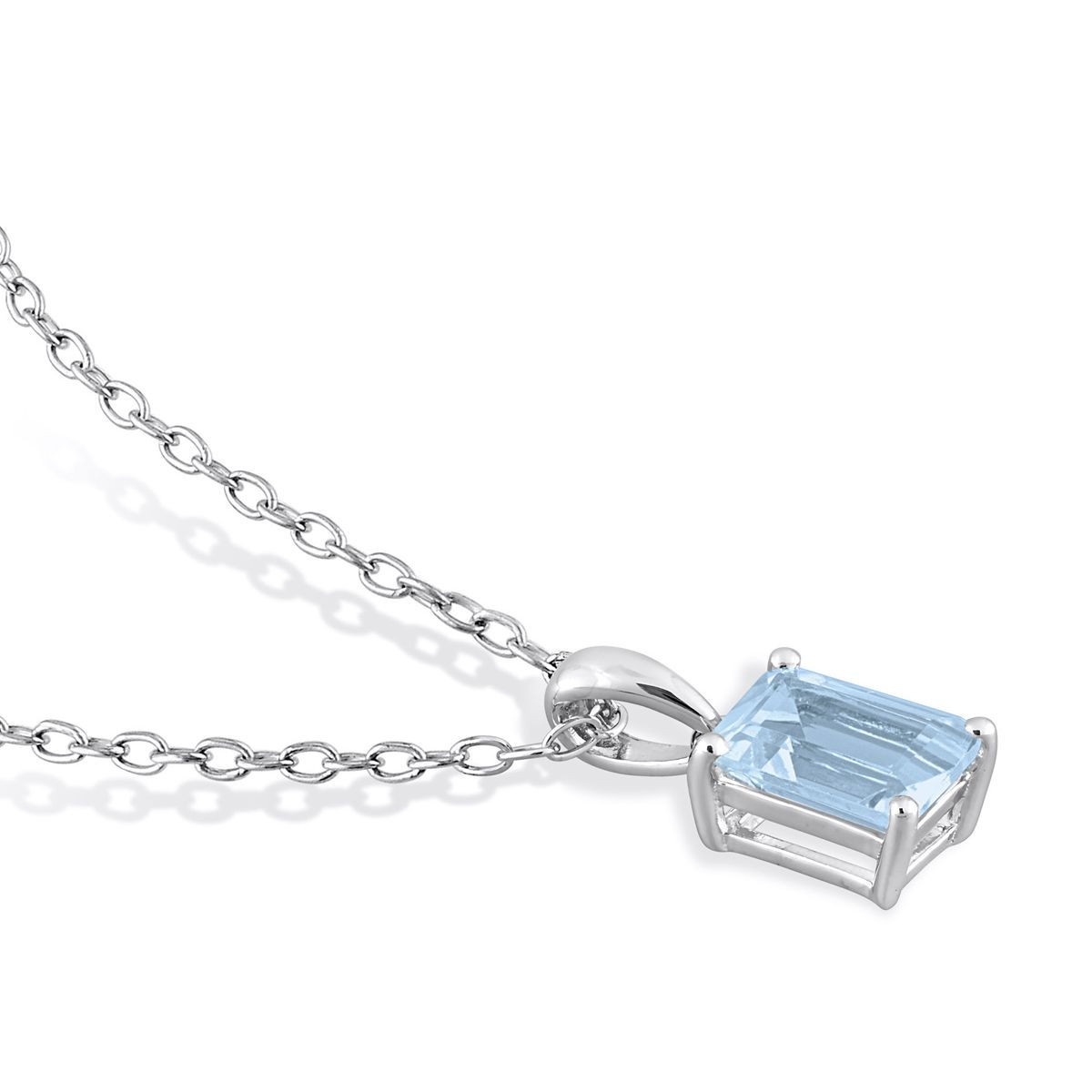 1.20 Carat (ctw) Blue Topaz Emerald-Cut Pendant Necklace product image
