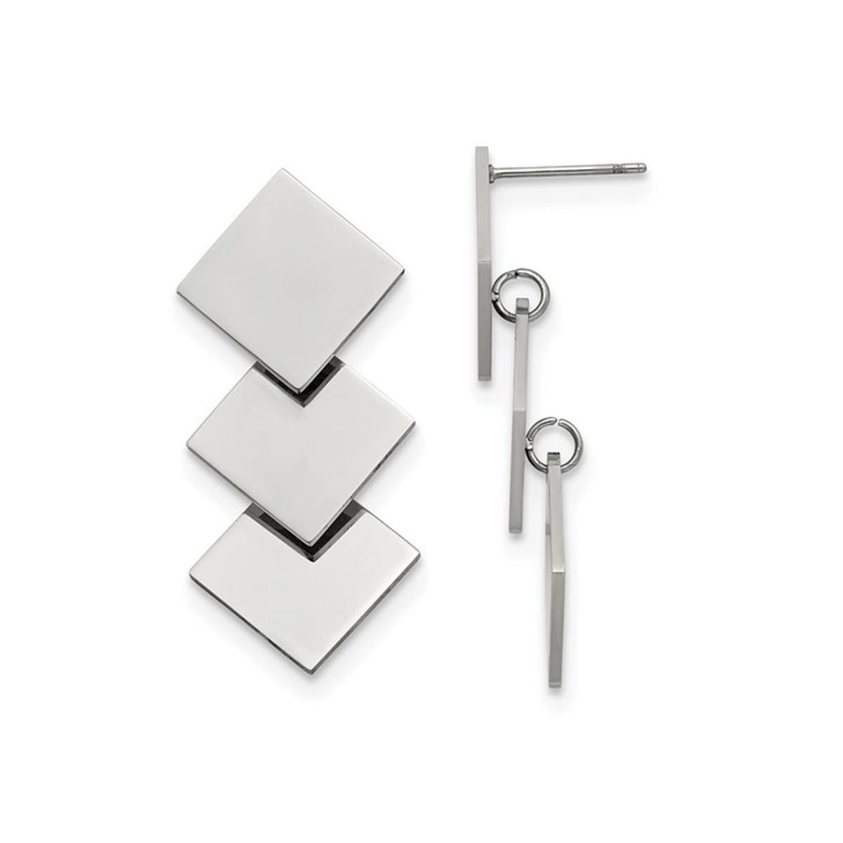 Stainless Steel Geometric Squares Dangle Earrings product image