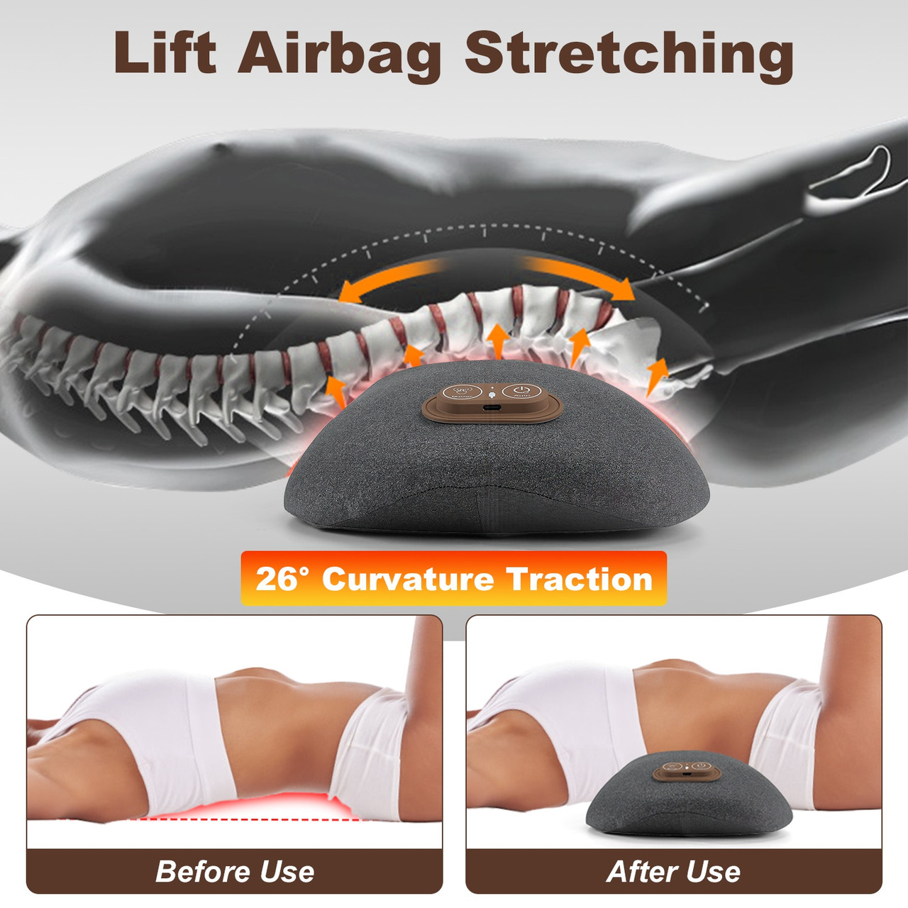 3-in-1 Heated Lumbar Support Massage Pillow  product image
