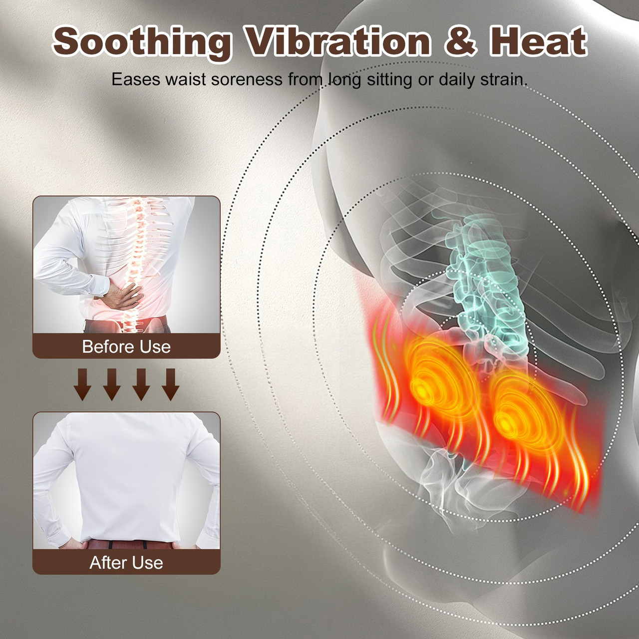 2-in-1 Heated Lumbar Support Massager Pillow with Eye Mask product image
