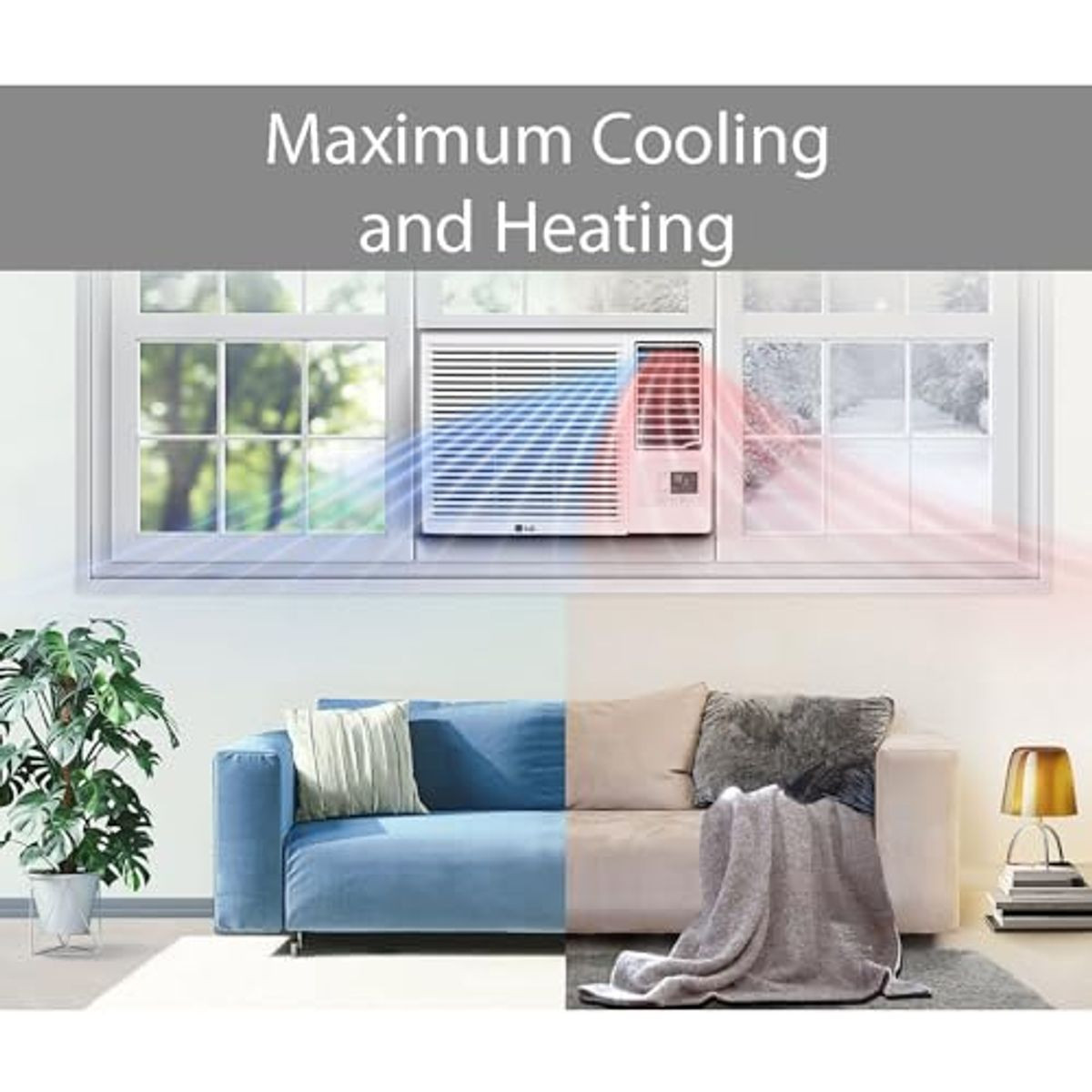 LG 23,000 BTU / 12,000 BTU Smart Wi-Fi Enabled Window AC (Cool / Heat) product image