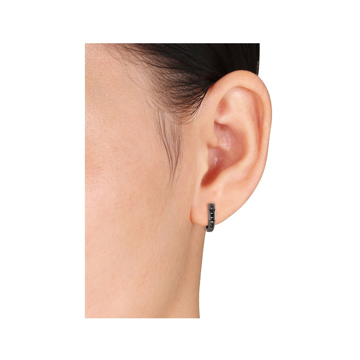 1/4 Carat (ctw) Black Diamond Hoop Earrings product image