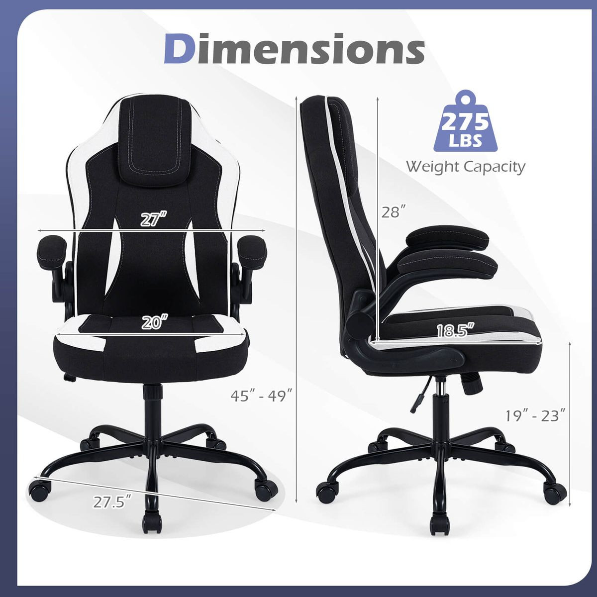 Office Chair with 90° Flip-Up Armrests and Adjustable Height product image