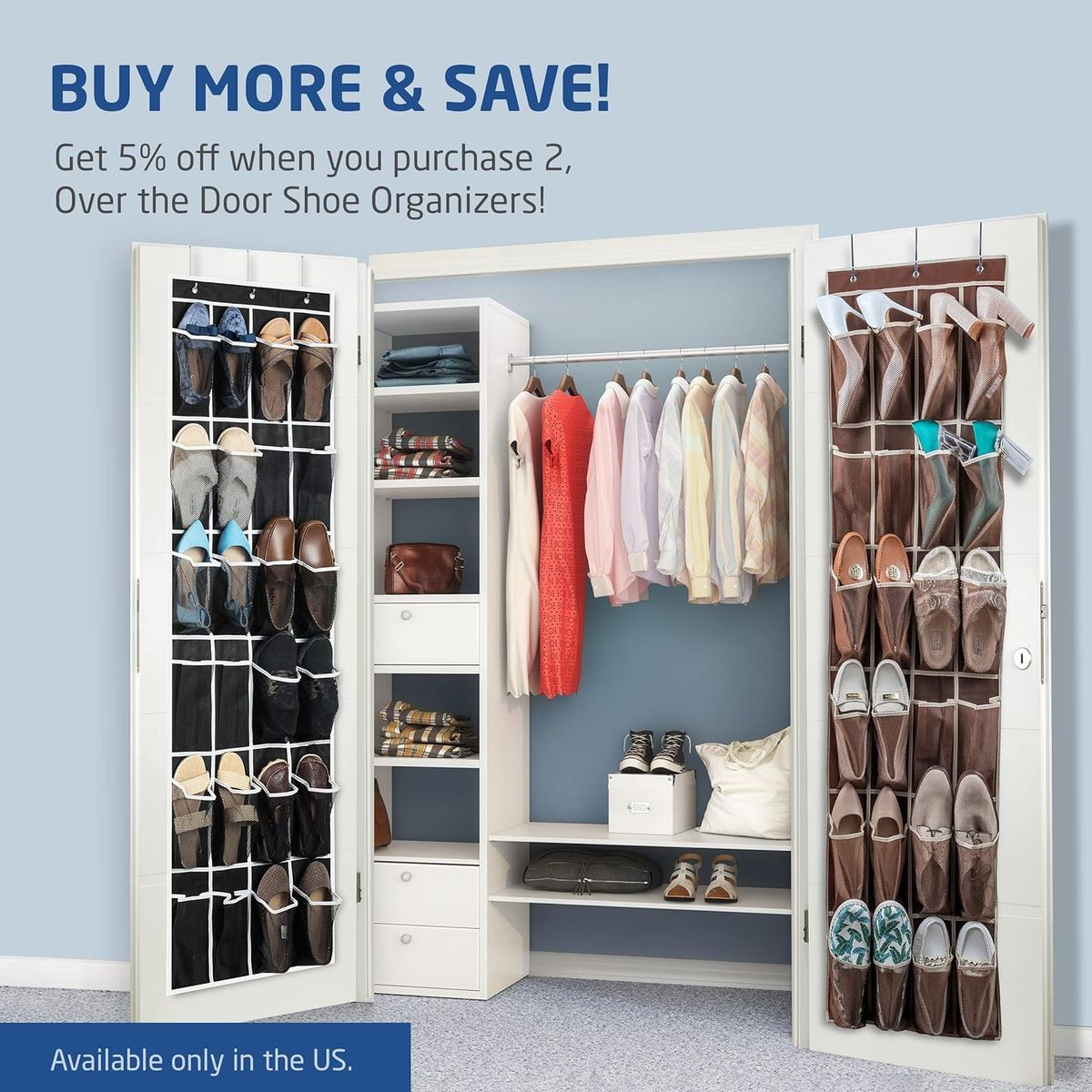 24 Pocket Over the Door Shoe Organizer product image
