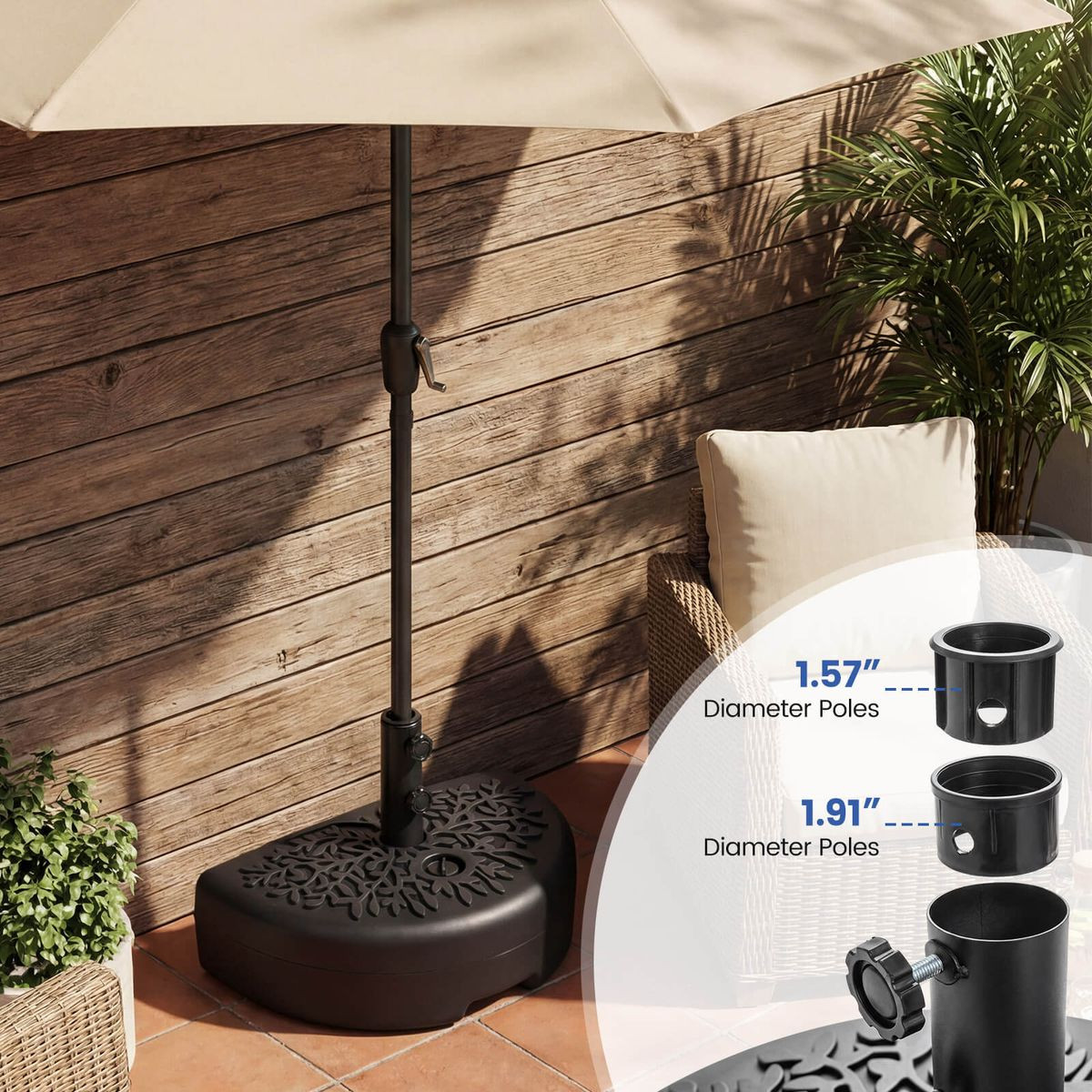 55 lbs Half Round Patio Umbrella Base product image