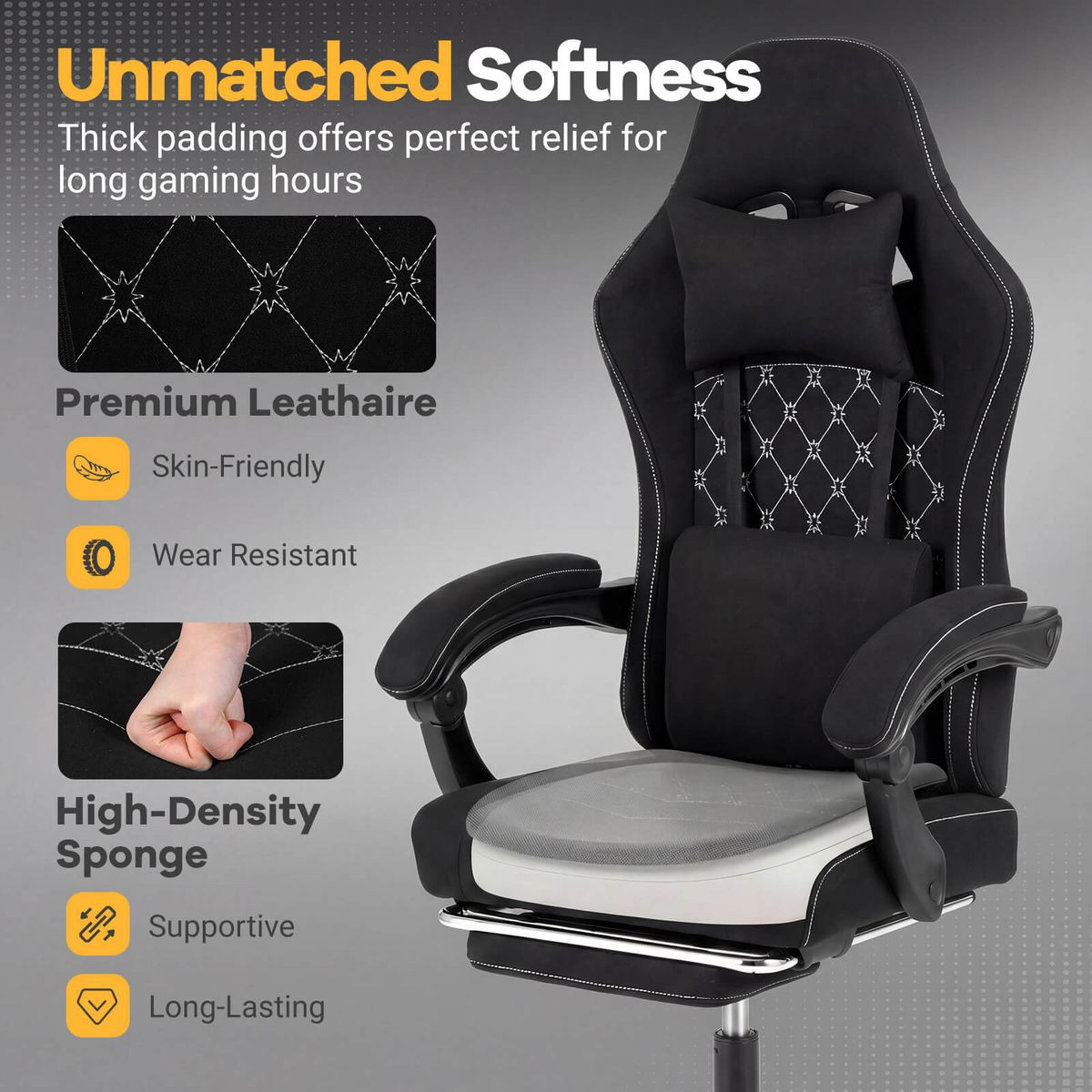 Adjustable Computer Chair with 90°-135° Reclining Backrest  product image