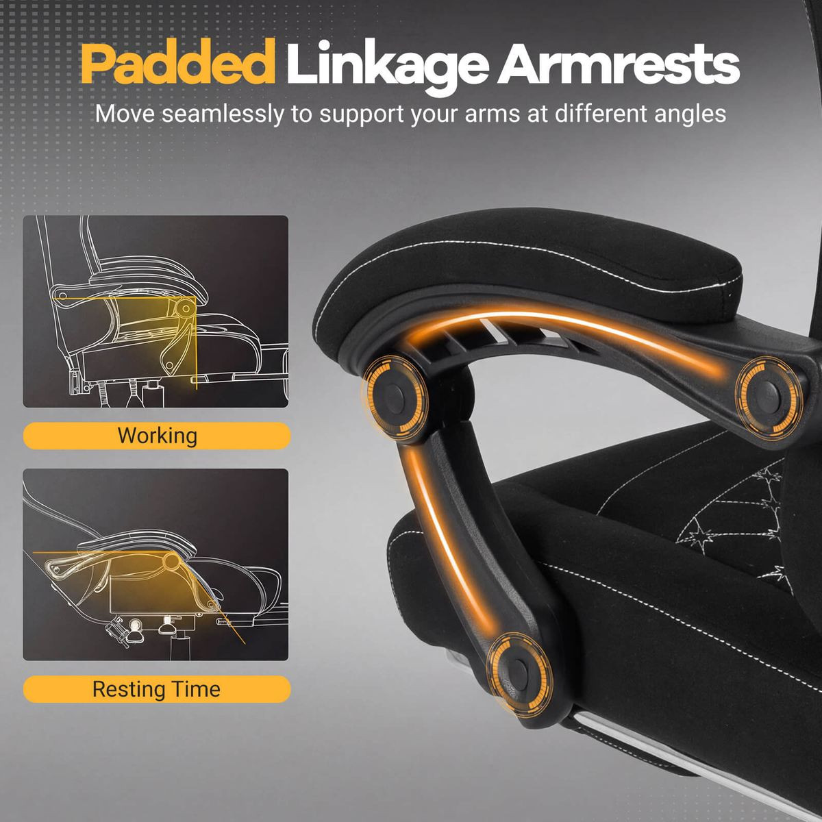 Adjustable Computer Chair with 90°-135° Reclining Backrest  product image