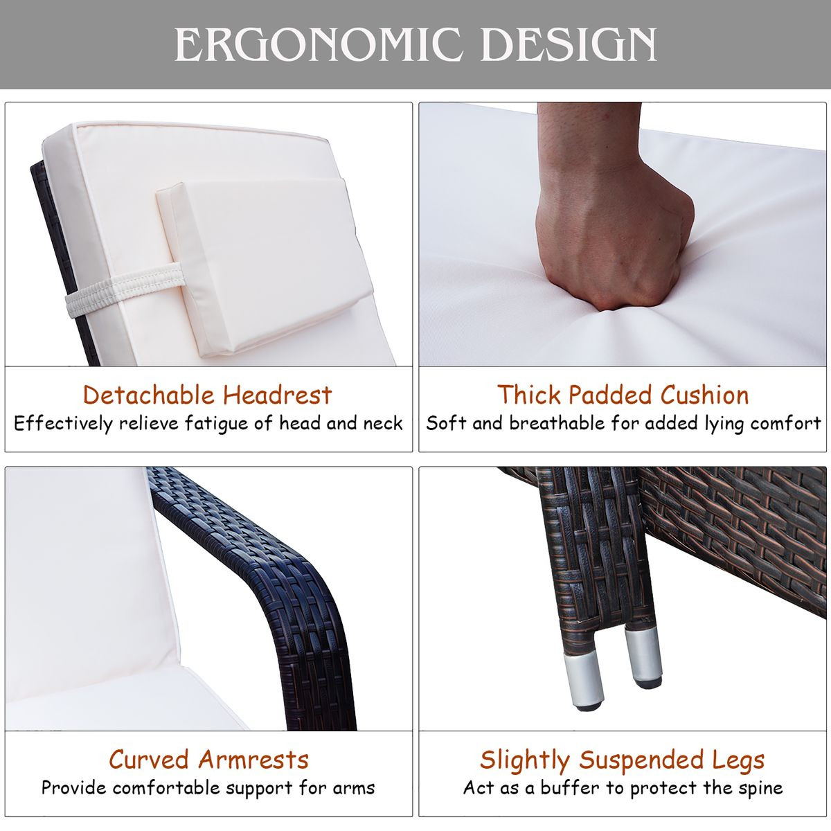 Outdoor Chaise Lounge with Adjustable Backrest product image