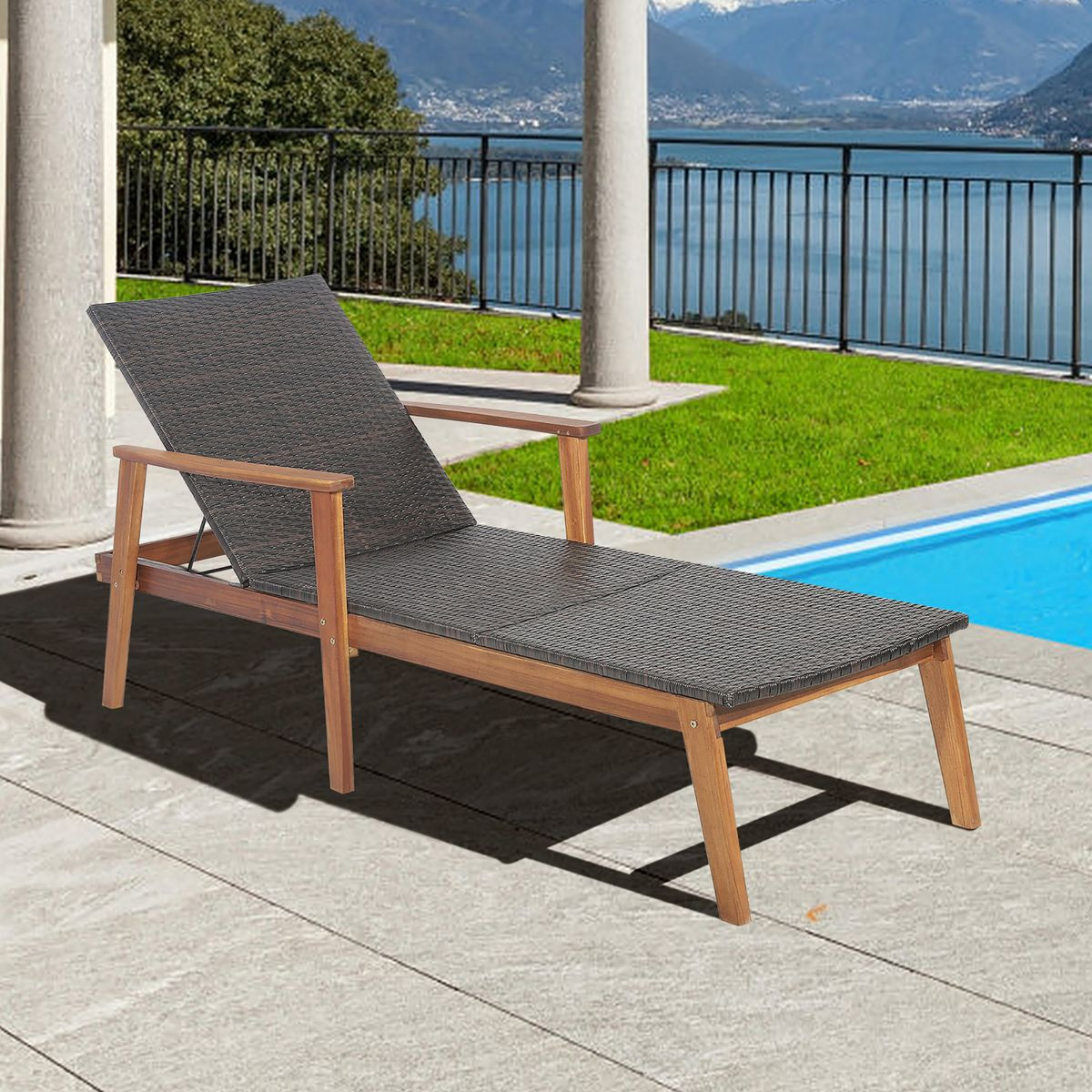 Patio Rattan Chaise Lounge product image