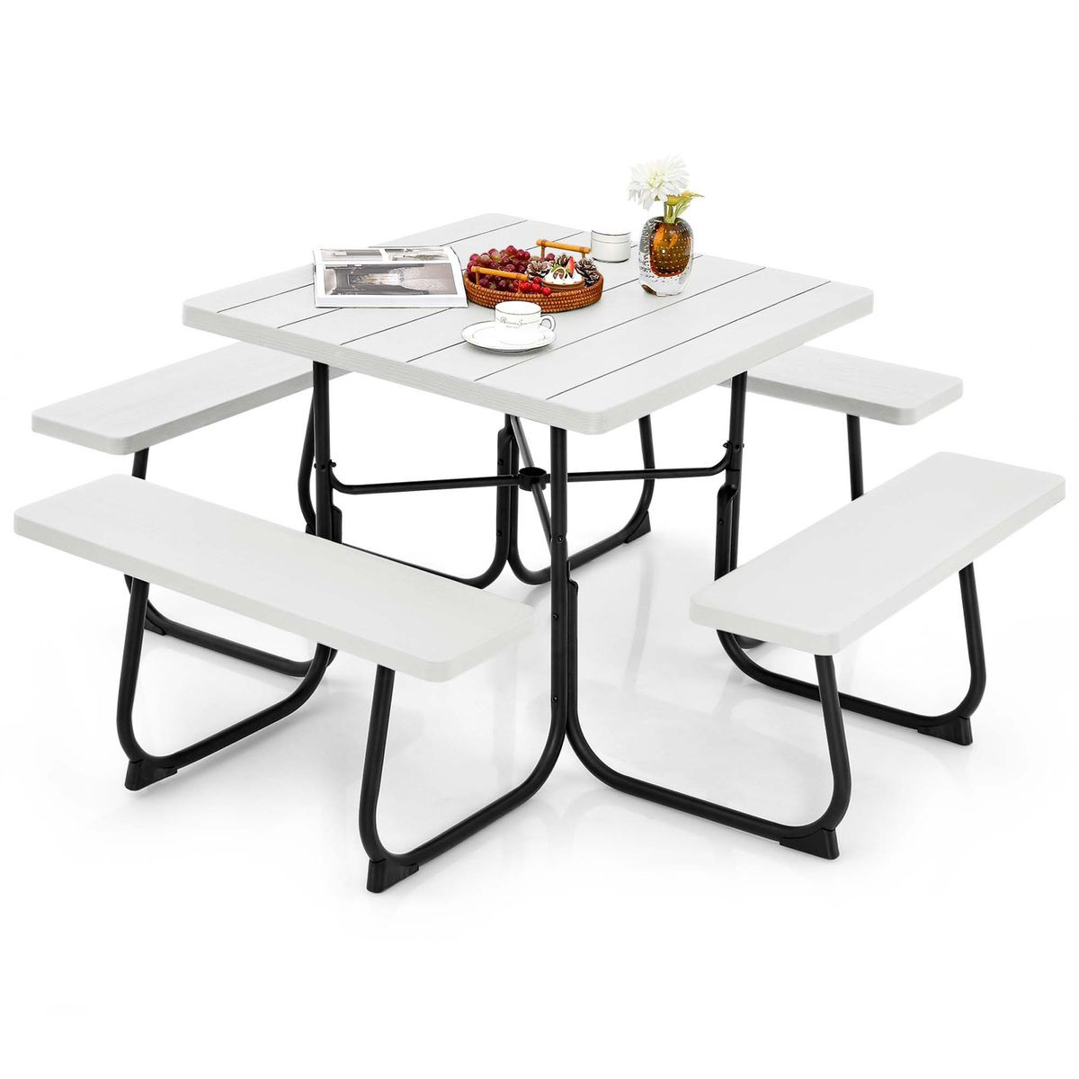 Outdoor Square Picnic Table and Bench Set product image