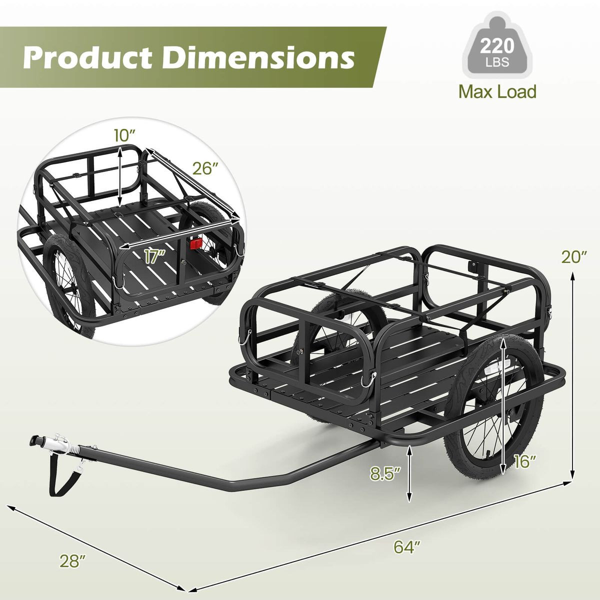 Heavy-Duty Bicycle Wagon Cart  product image