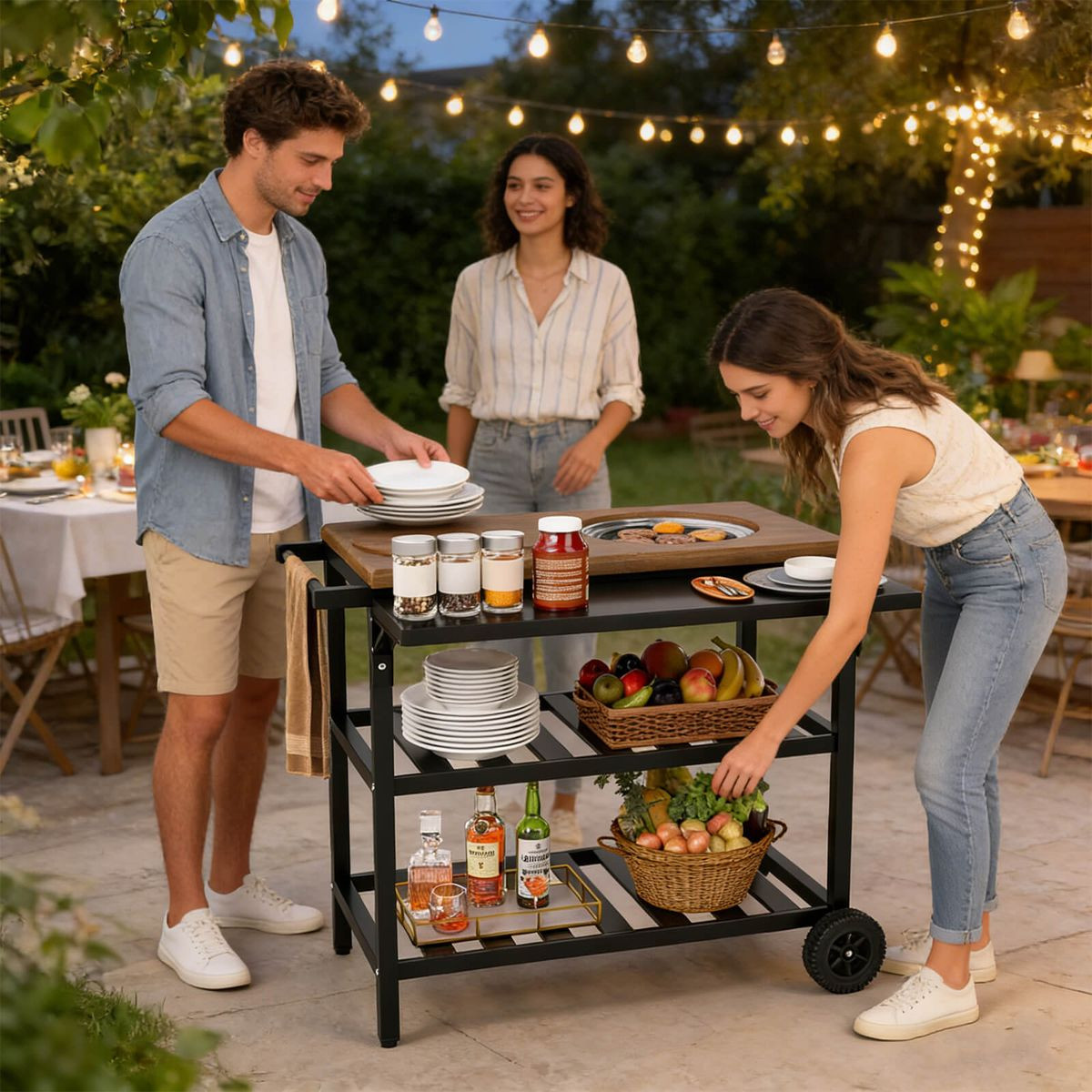 Outdoor Korean BBQ Grill Dining Cart product image