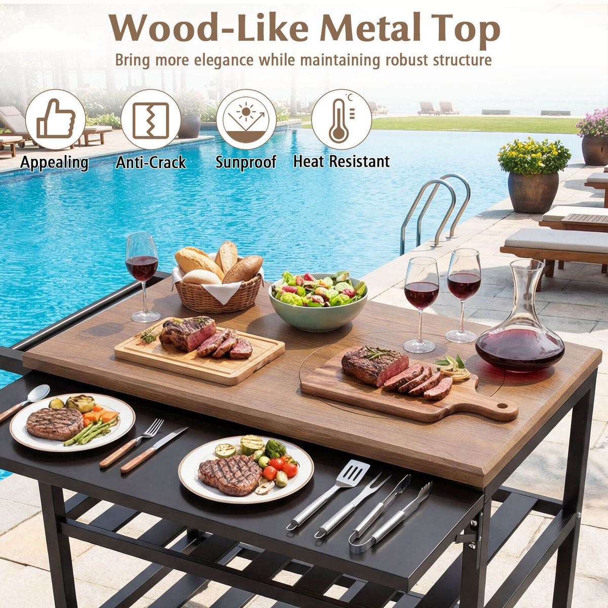 Outdoor Korean BBQ Grill Dining Cart product image