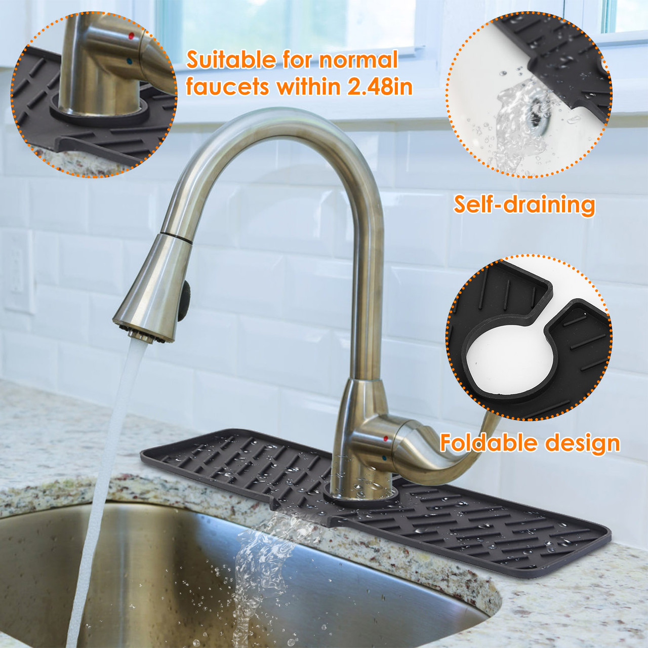 Silicone Kitchen Faucet Splash Guard  product image