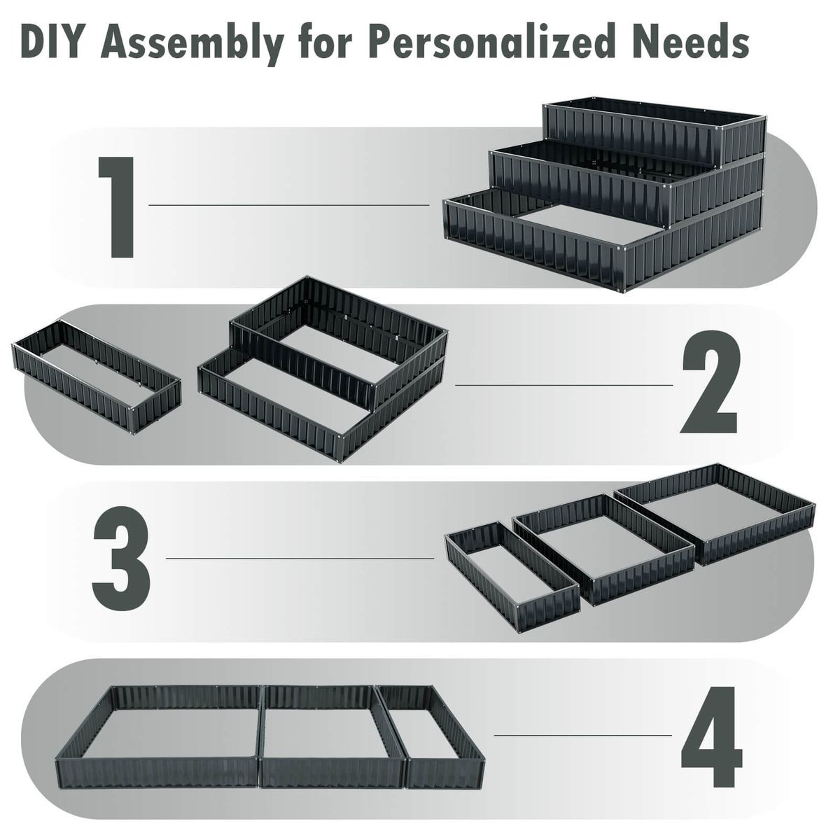 3-Tier Raised Garden Bed with 3 Large Planter Boxes product image