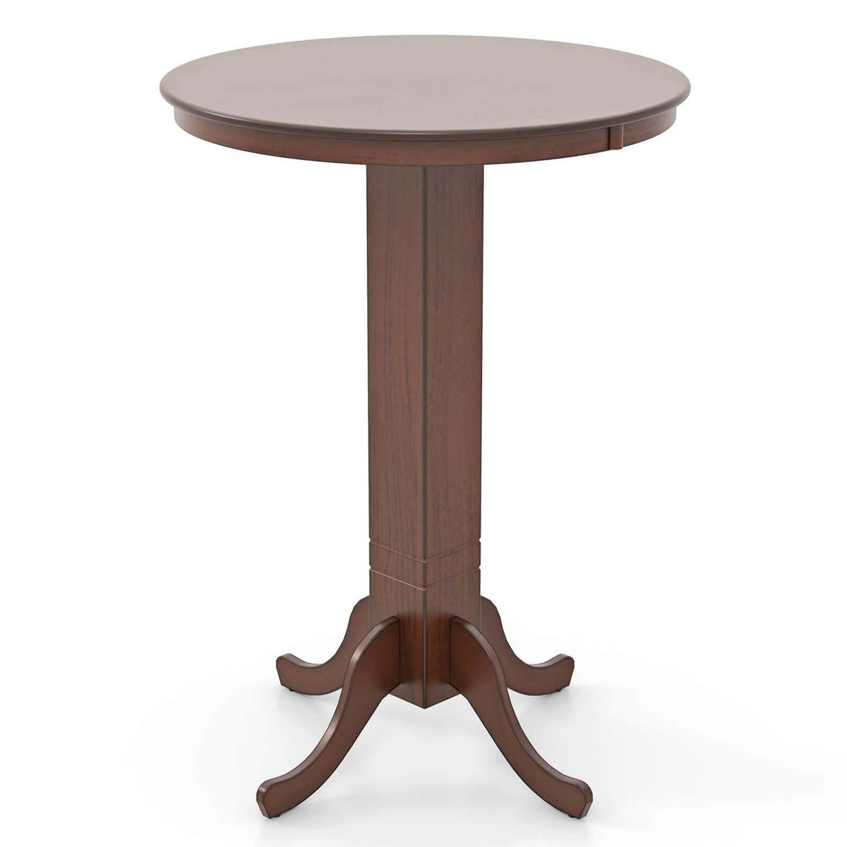 30” Round Pedestal-Base Bar Table with Rubber Wood Frame  product image
