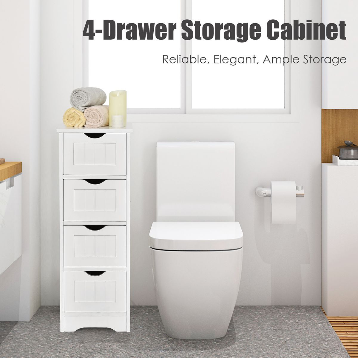 32.5'' Bathroom Floor Cabinet with 4 Drawers product image