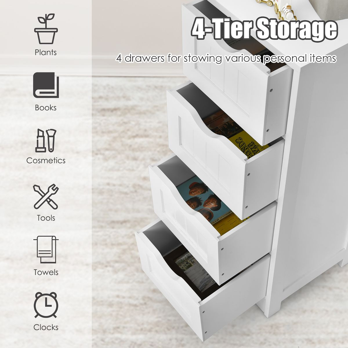 32.5'' Bathroom Floor Cabinet with 4 Drawers product image