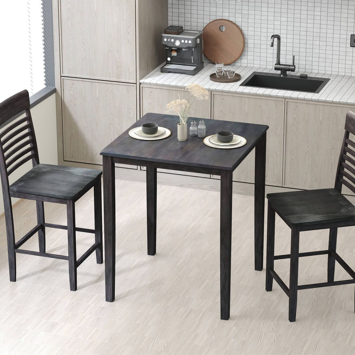 Square Dining Table with Solid Wood Frame product image