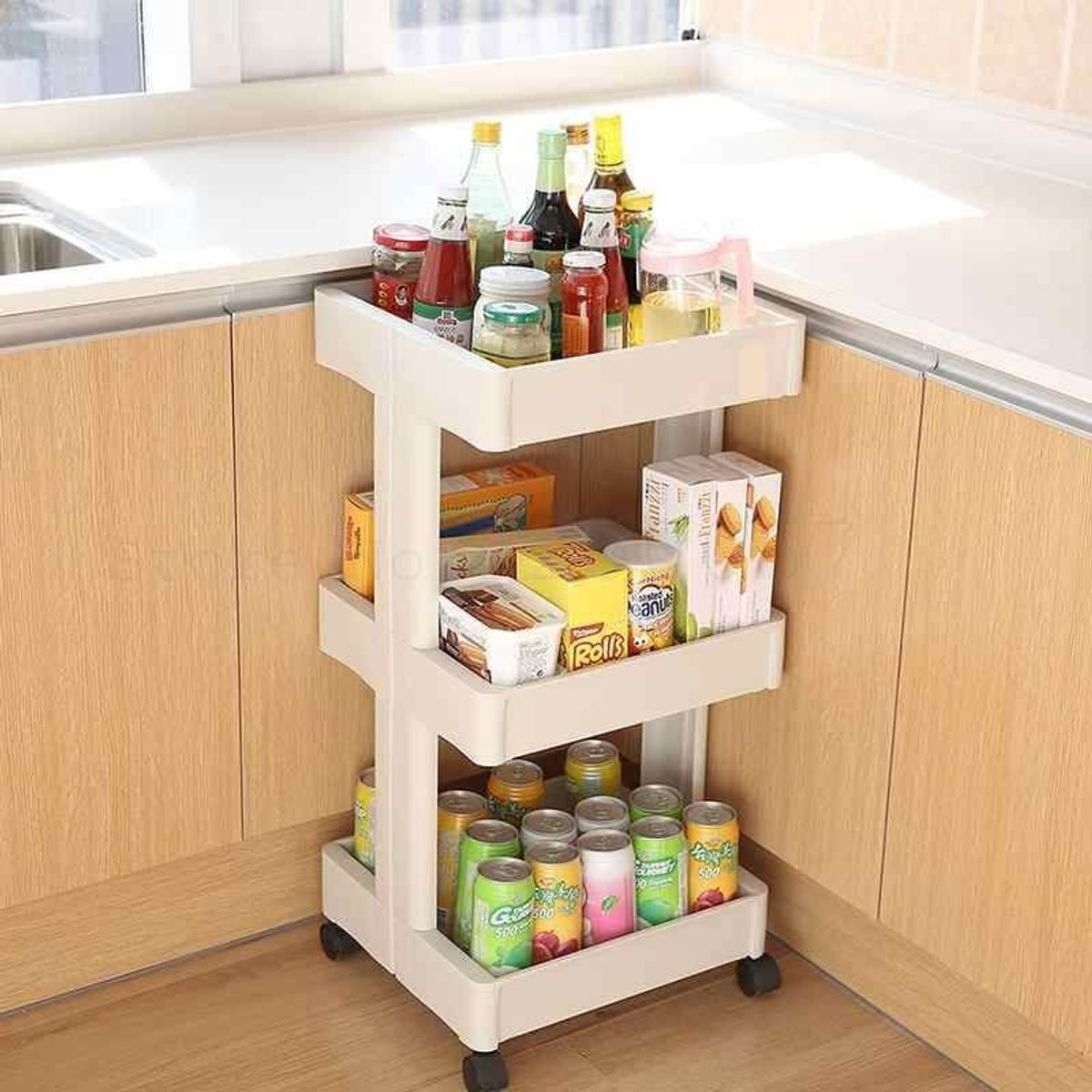 Rolling Utility Cart with Detachable Trays product image