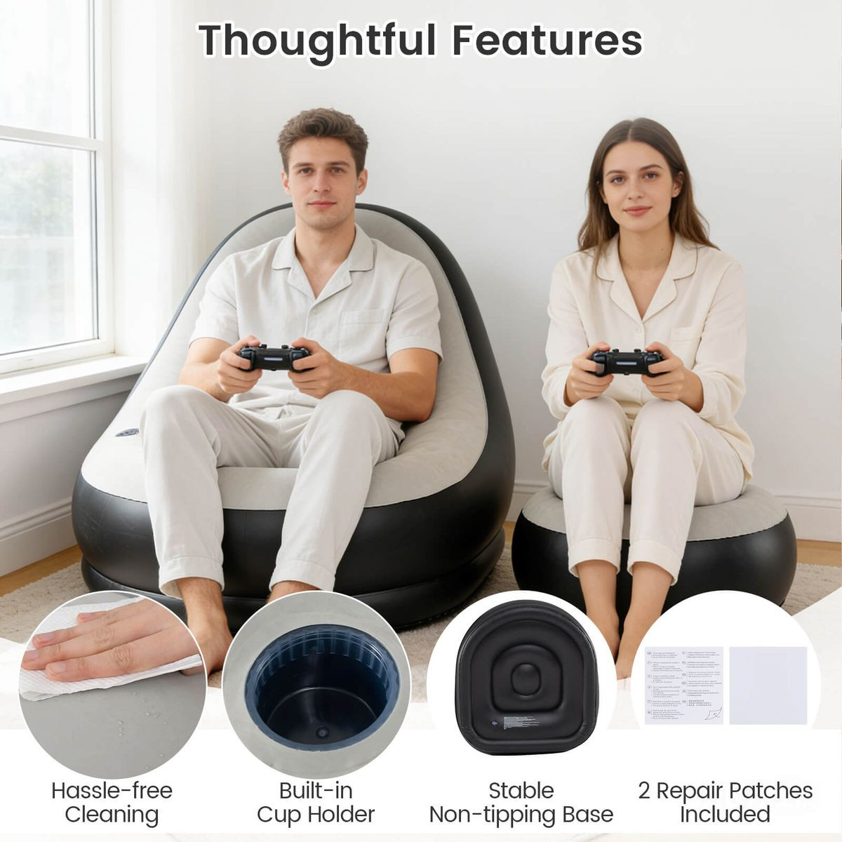Inflatable Lounge Chair with Ottoman product image