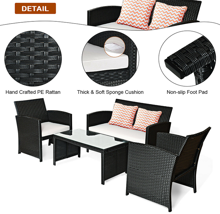Rattan Outdoor 4-Piece Patio Furniture Set product image