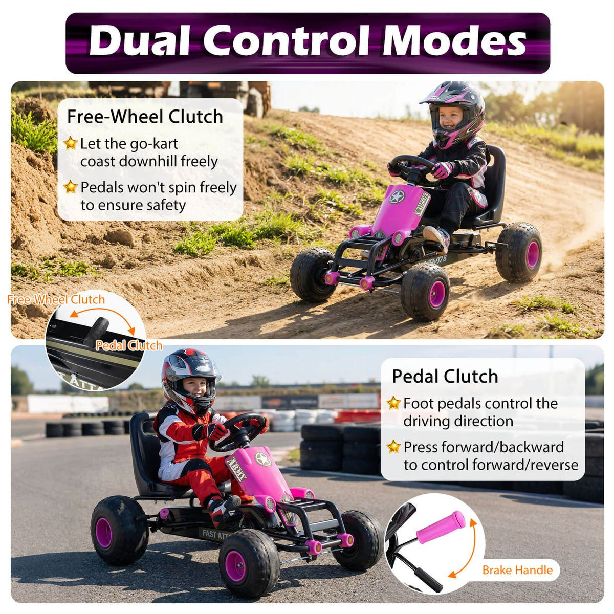 4-Wheel Pedal Go Kart with Safety Hand Brake  product image