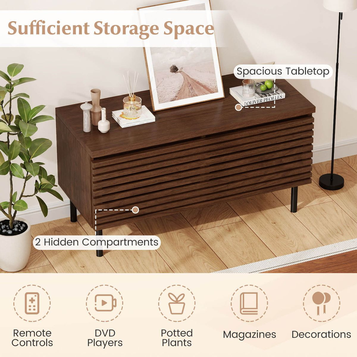 Mid Century Fluted TV Stand for 40" TVs product image