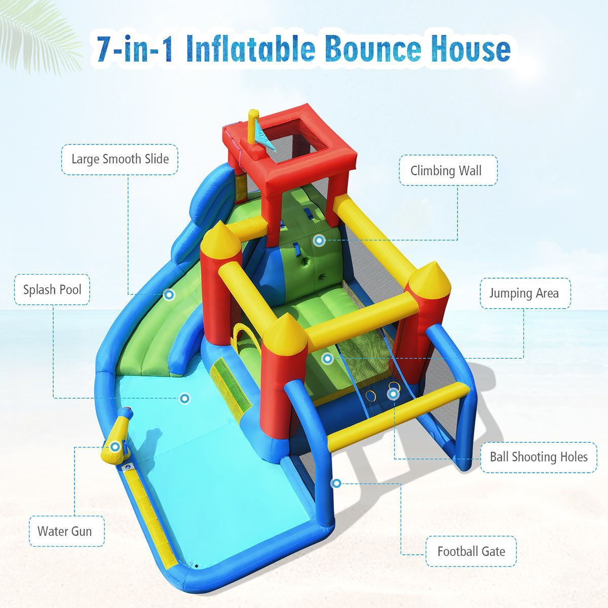Inflatable Water Slide Bounce House with Mutiple Playing Areas product image
