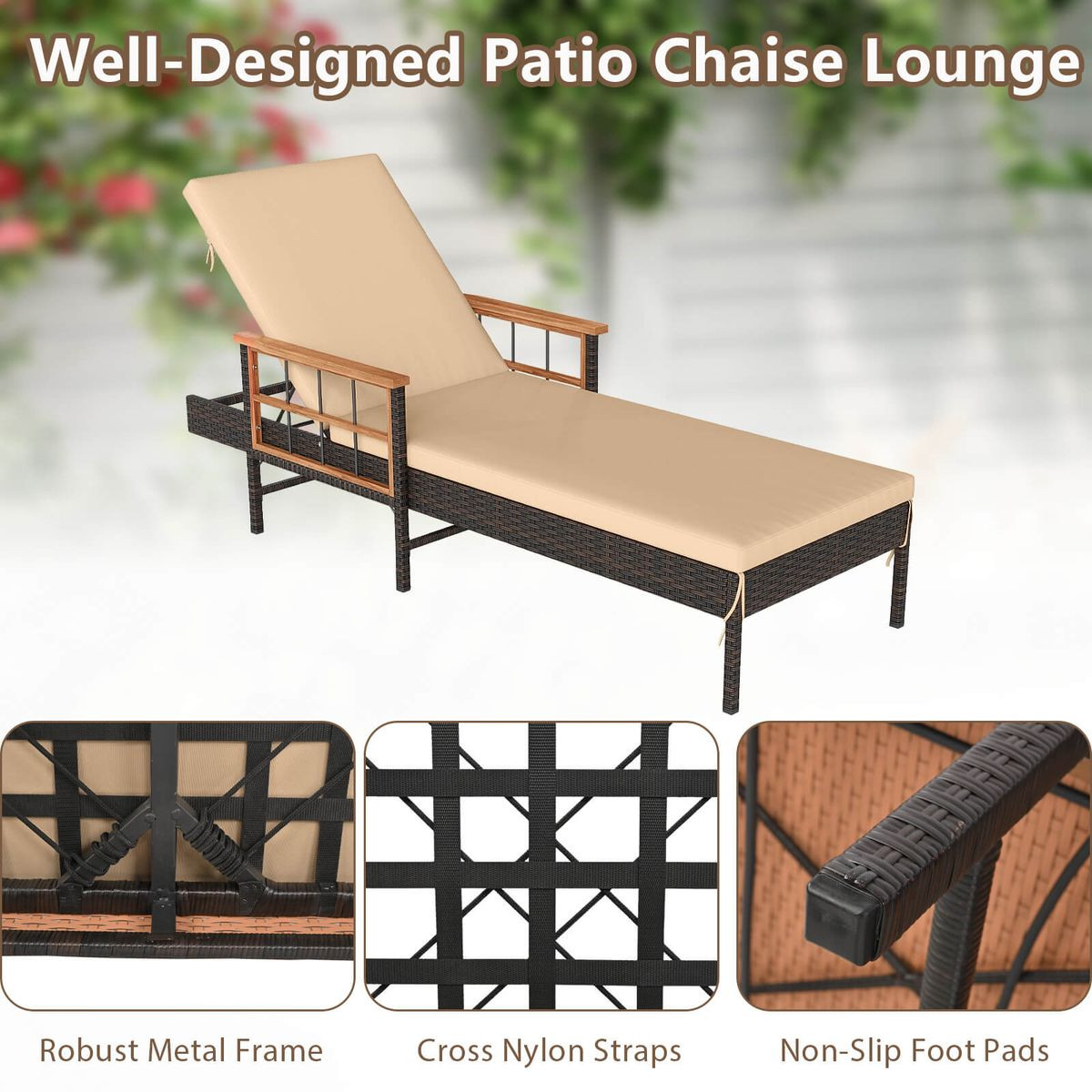Patio Rattan Chaise Lounge (1- or 2-Pack) product image