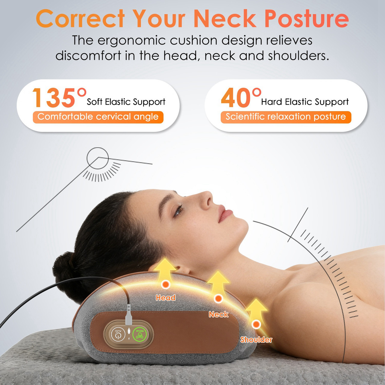 3-in-1 Heated Neck Massage Pillow with Eye Mask product image