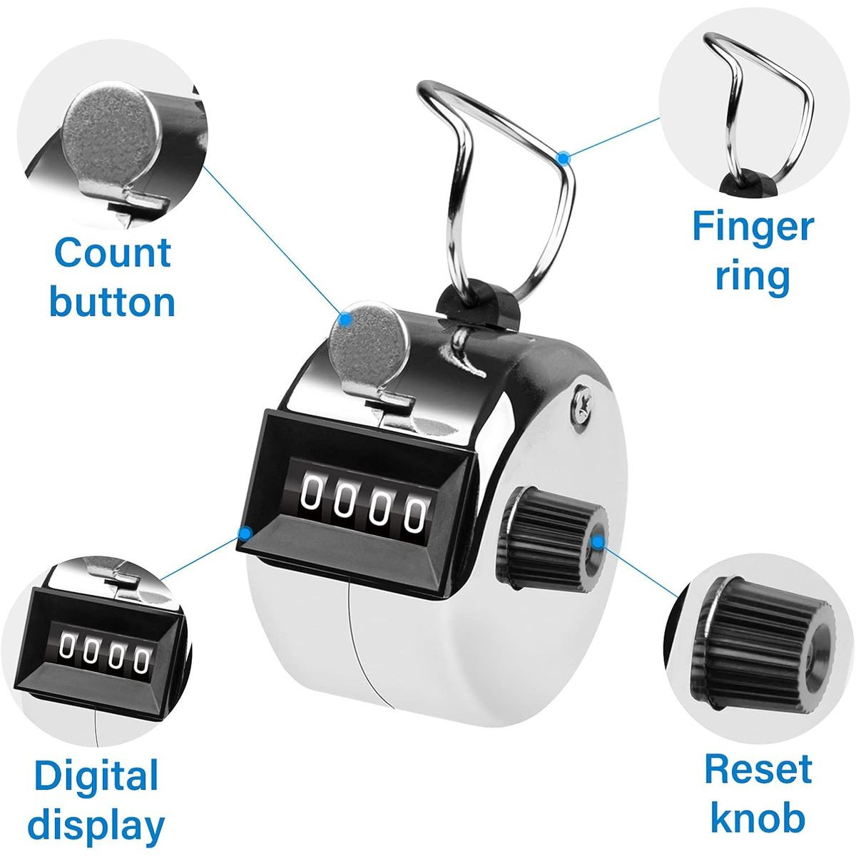 Metal 4-Digit Hand Tally Counter Clicker product image