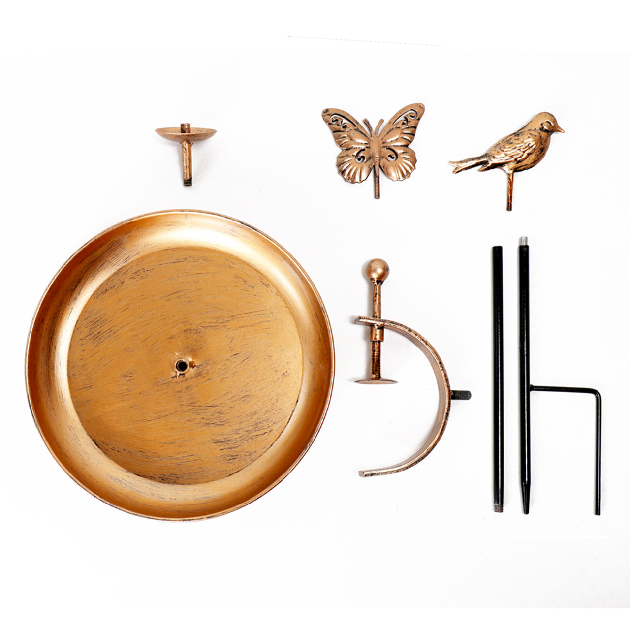 Interchangeable Bronze Butterfly & Bird Bath with Stake & Mounting Clamp product image