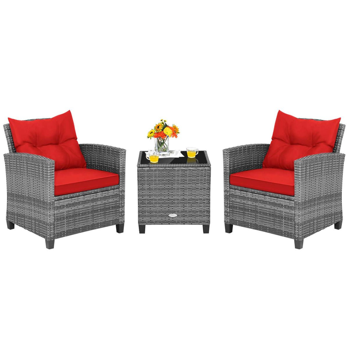 Patio Rattan Furniture Bistro Set (3 Pieces) product image