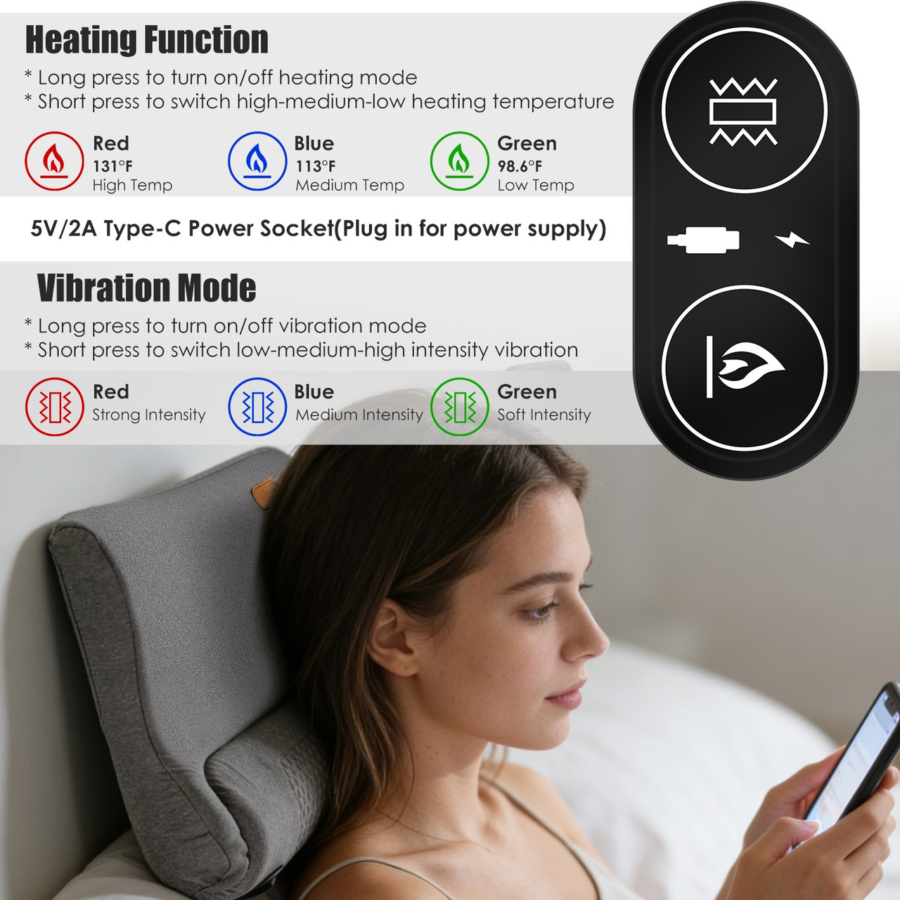 Heated Neck Massager Pillow and Eye Mask product image