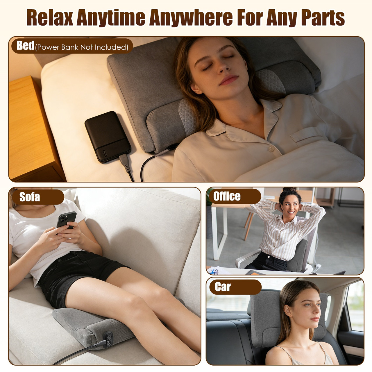 Heated Neck Massager Pillow and Eye Mask product image