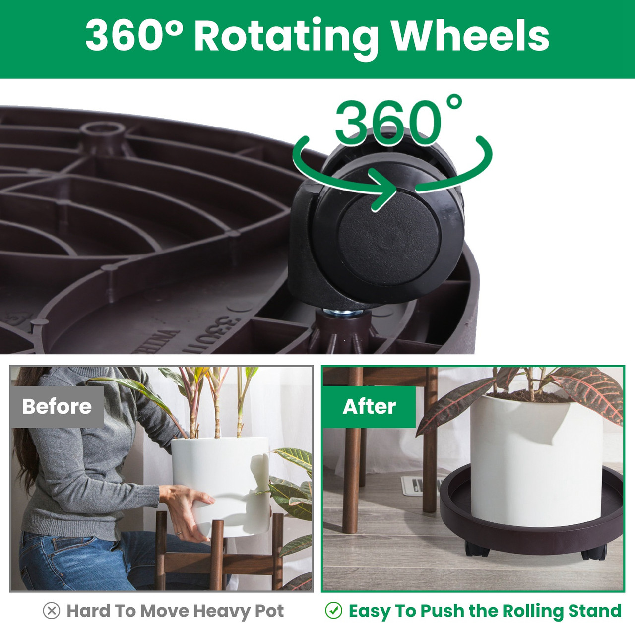 Plant Caddy with 360° Swiveling Wheels (4-Pack) product image