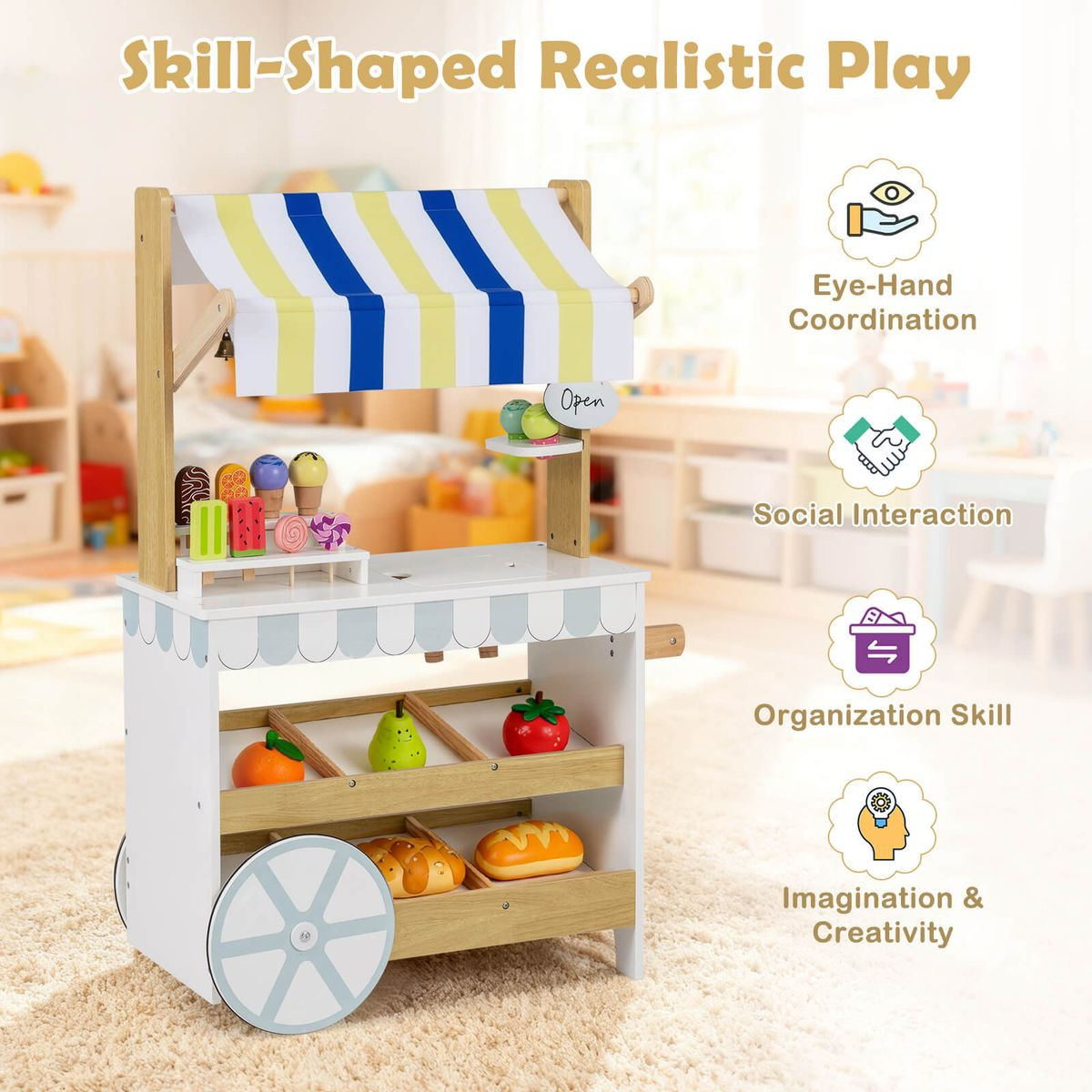  Wooden Ice Cream Cart for Kids product image