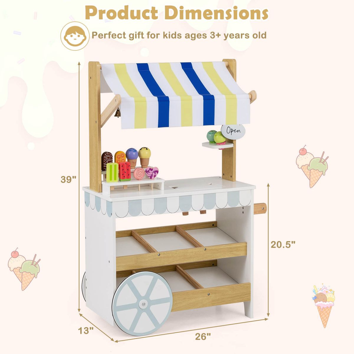  Wooden Ice Cream Cart for Kids product image