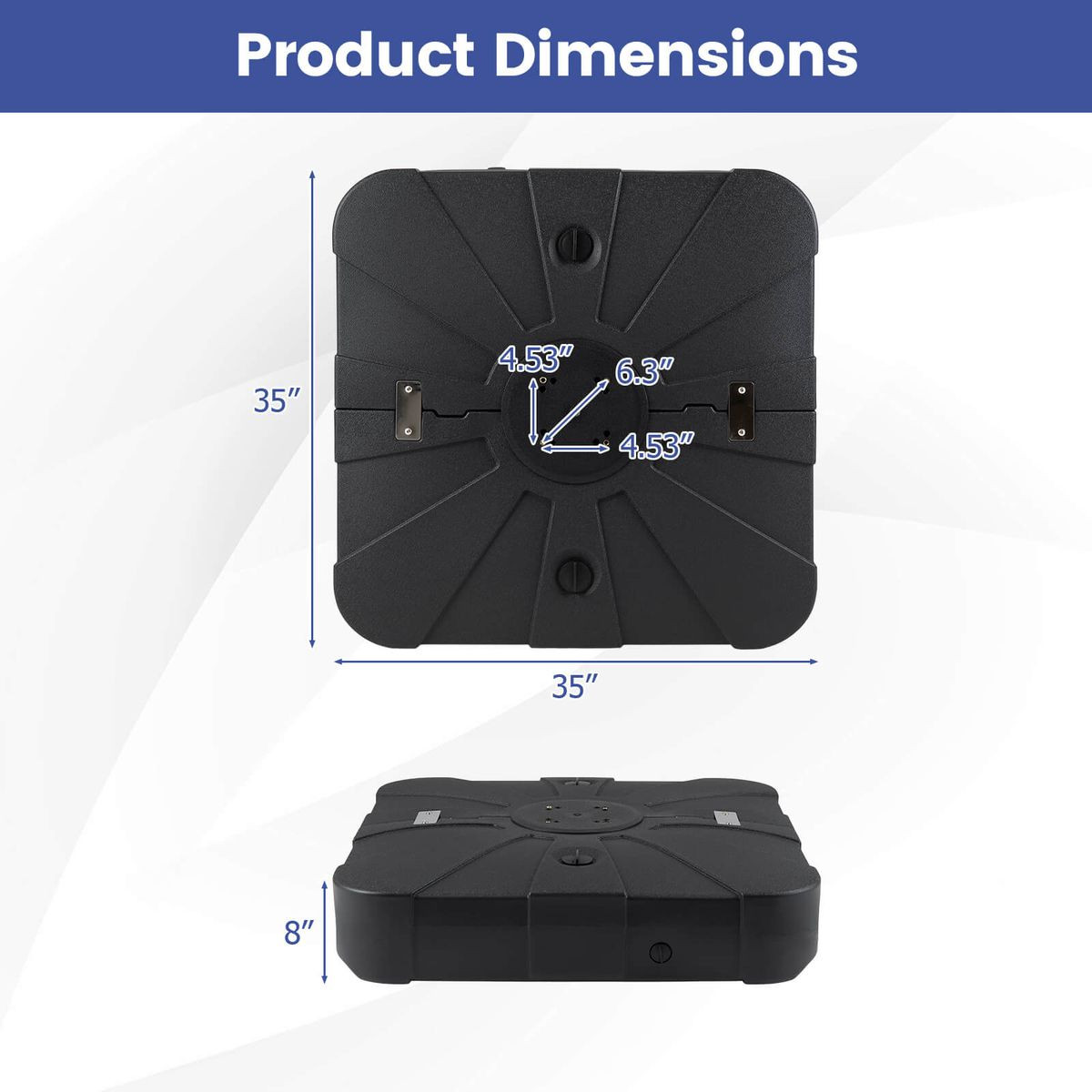 375LBS Outdoor Cantilever Umbrella Base with Wheels product image