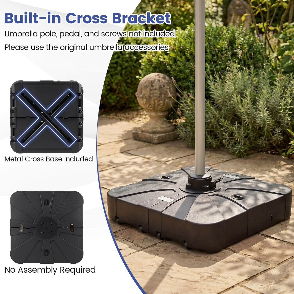 375LBS Outdoor Cantilever Umbrella Base with Wheels product image