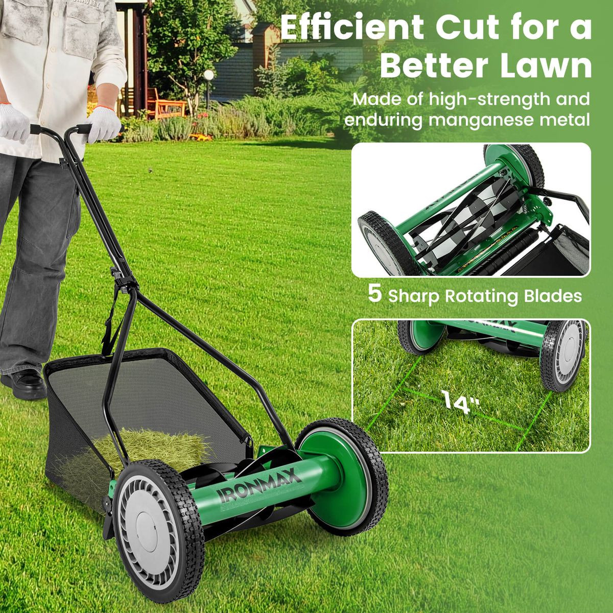 Ironmax 14" Manual Reel Mower  product image