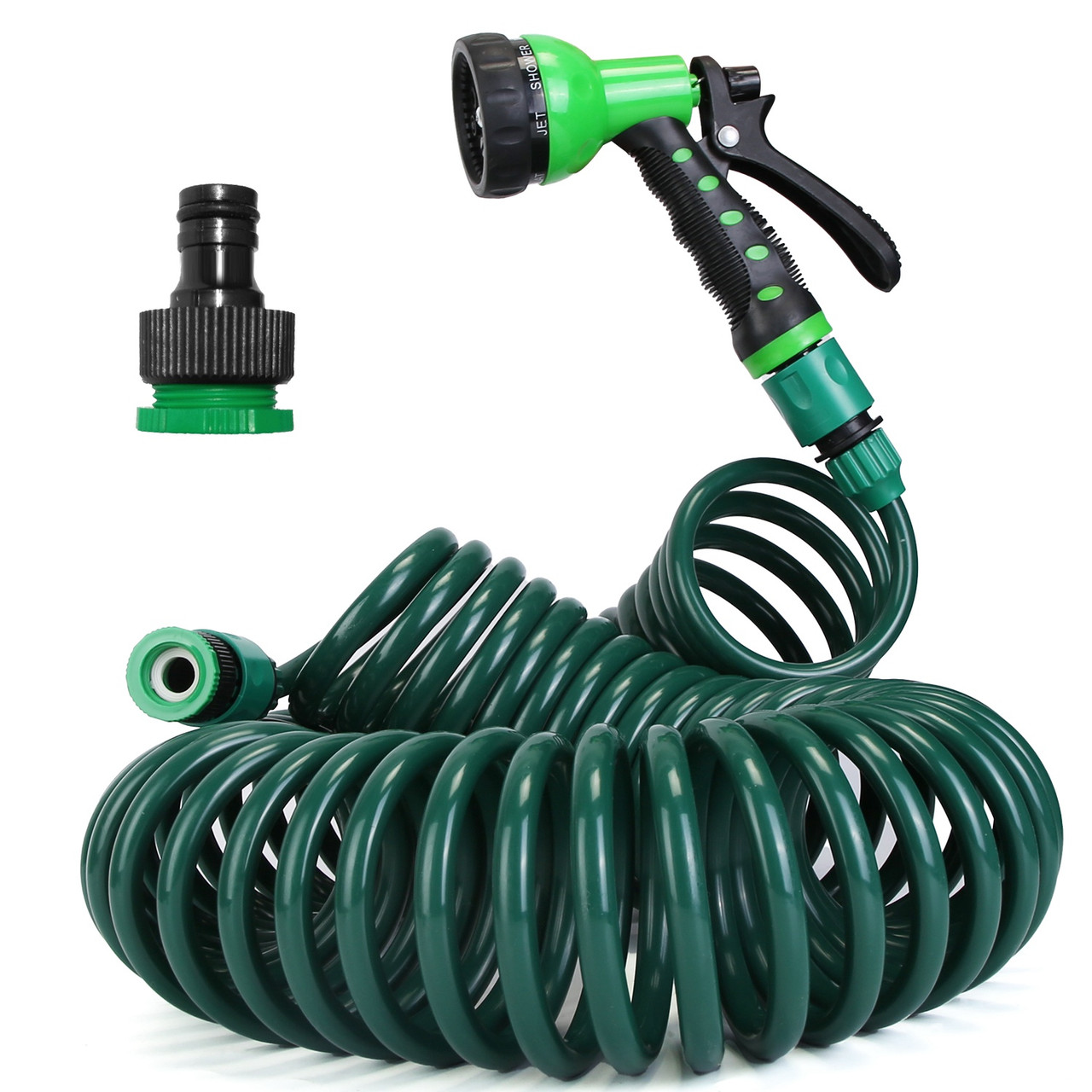 EVA Self-Coiling Garden Hose with Sprayer product image