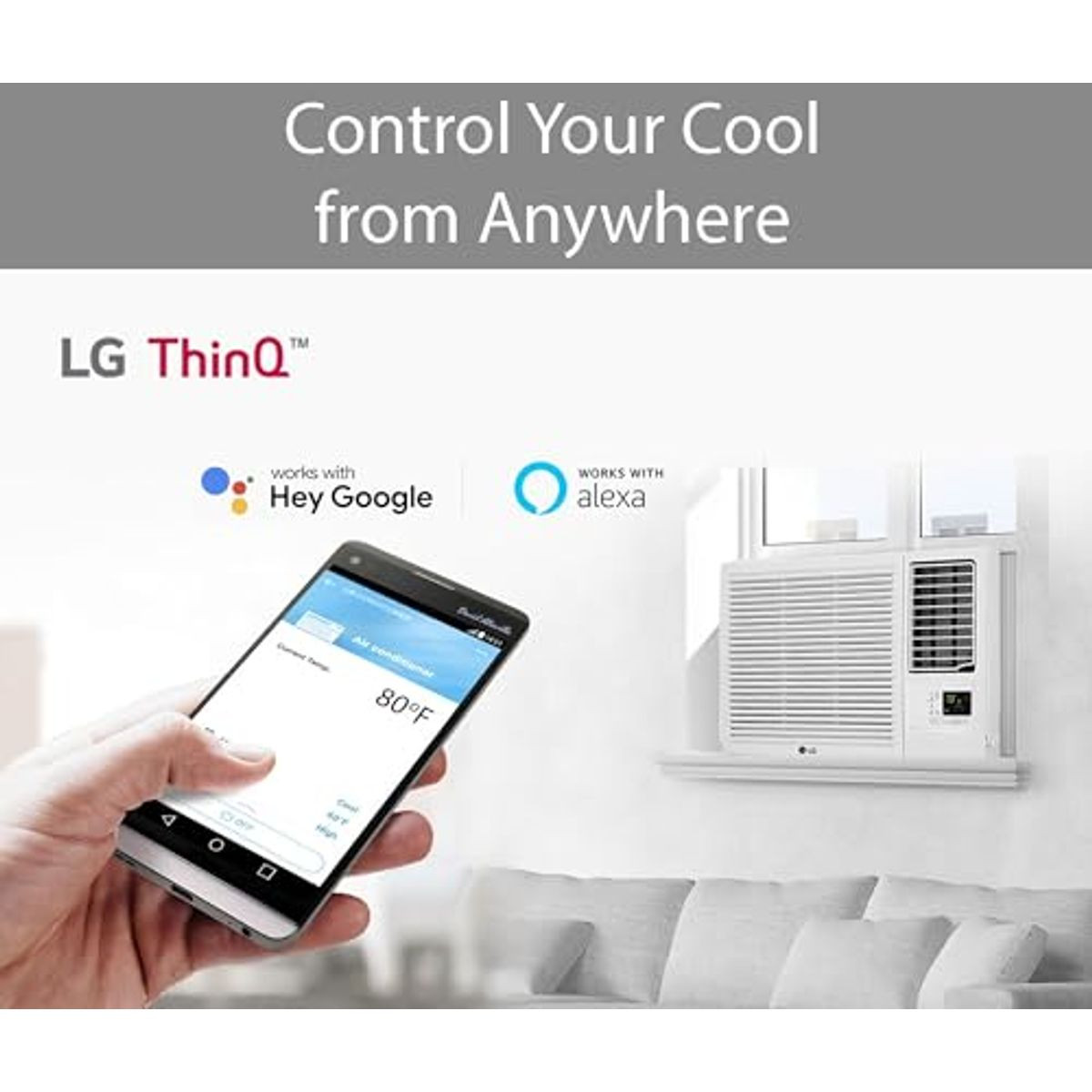 LG 7,600 BTU Smart Enabled Wi-Fi Window Air Conditioner product image