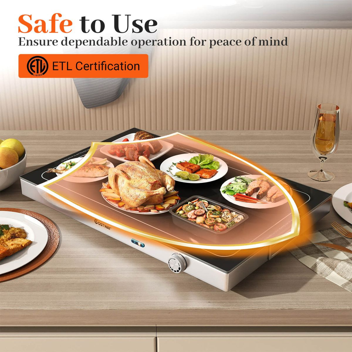 Electric Warming Tray with Built-In Thermostat product image