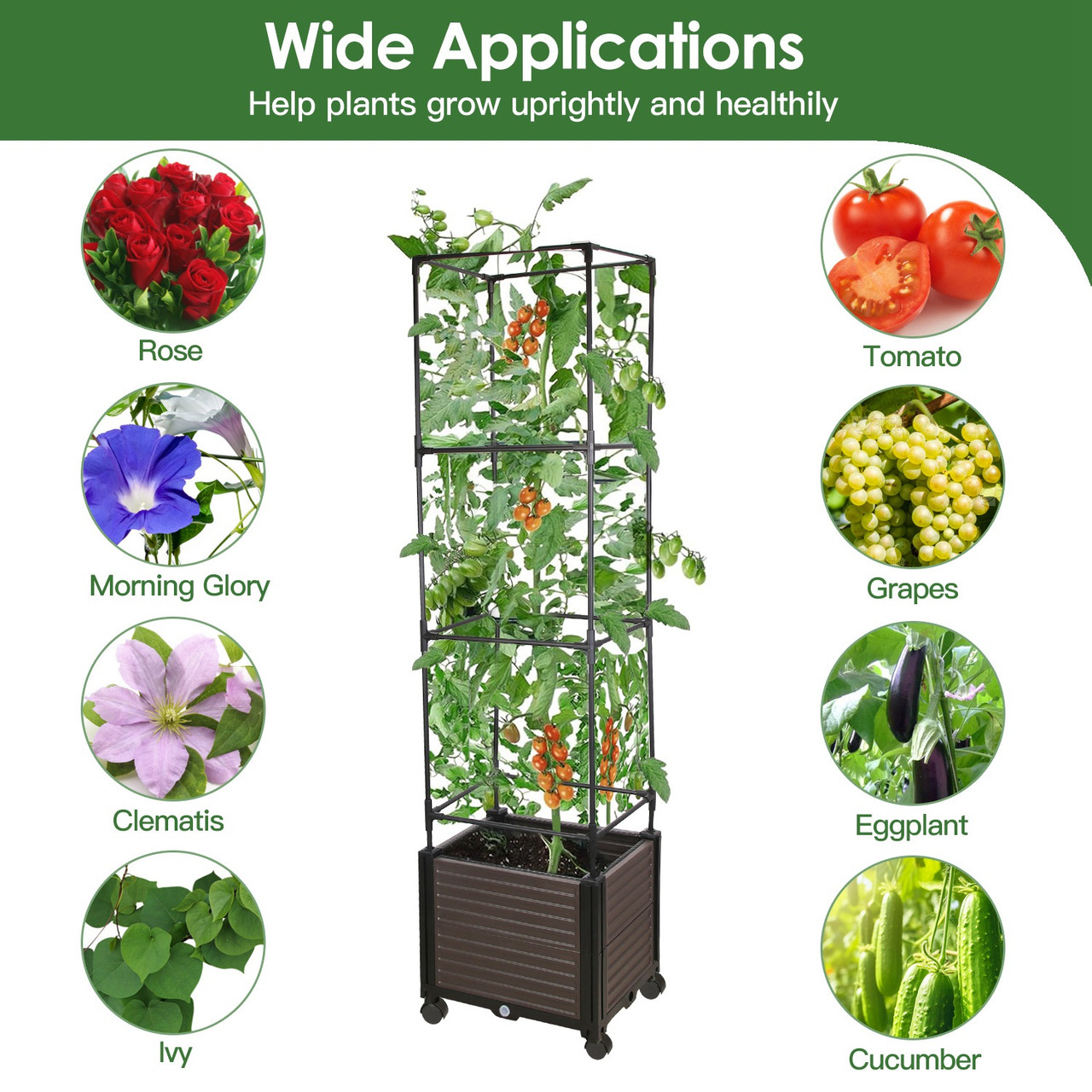 Planter Box with Trellis and Wheels product image