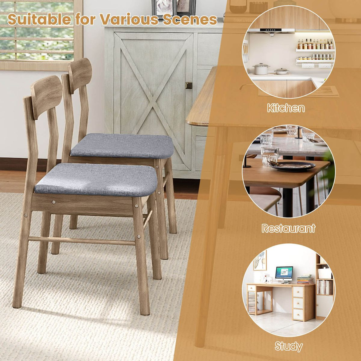 Upholstered Kitchen  Armless  Dining Chairs  product image