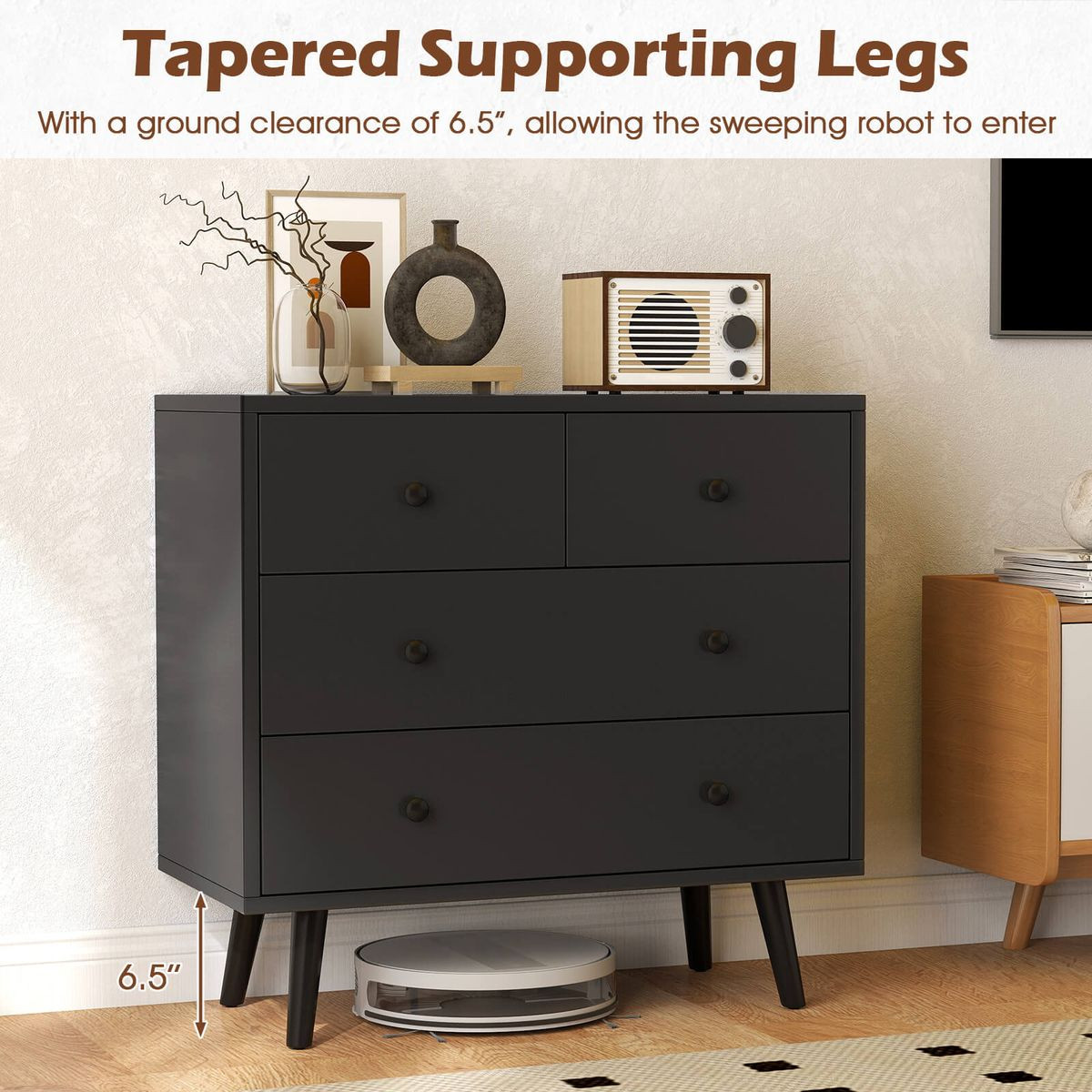 Mid-Century 4-Drawer Dresser product image